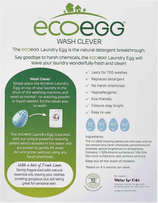 ECOEGG - Laundry Egg for Sensitive Skin, Fragrance Free, 720 washes - HOME EXPRESS