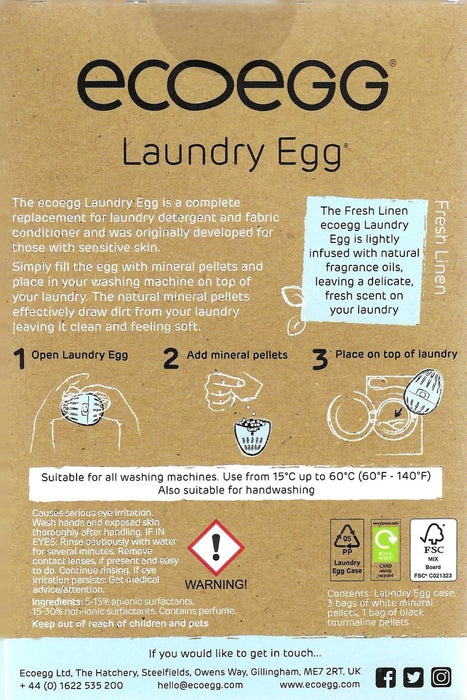 ECOEGG - Laundry Egg for Sensitive Skin, Fresh Linen, 70 washes - HOME EXPRESS