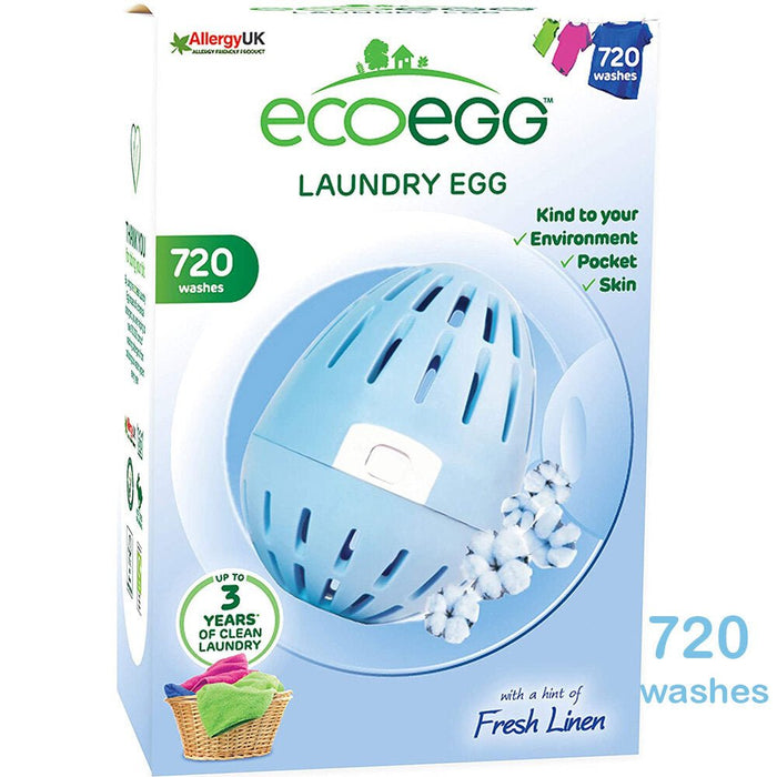 ECOEGG - Laundry Egg for Sensitive Skin, Fresh Linen, 720 washes - HOME EXPRESS
