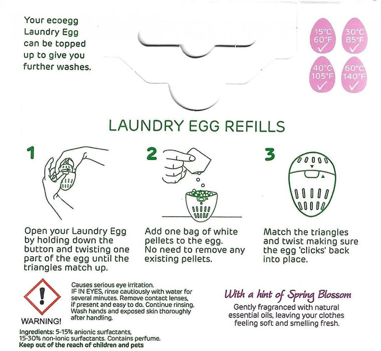 ECOEGG - Laundry Egg Refill Pellets, Spring Blossom, 210 washes - HOME EXPRESS