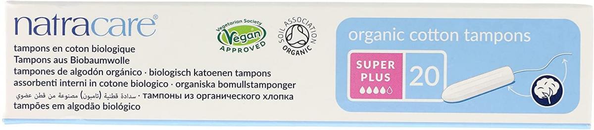 Natracare - Organic Cotton Tampons, Non-applicator Super Plus 20 - HOME EXPRESS