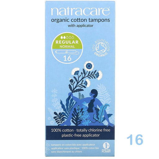 Natracare - Organic Cotton Tampons with Applicator, Regular 16 - HOME EXPRESS