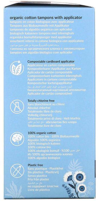 Natracare - Organic Cotton Tampons with Applicator, Super 16 - HOME EXPRESS