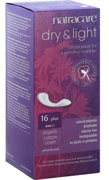 Natracare - Organic Dry & Light Incontinence Pads Plus, 16 pads - HOME EXPRESS