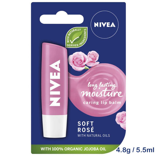 Nivea Lip Balm, Soft Rose 4.8g / 5.5ml - HOME EXPRESS