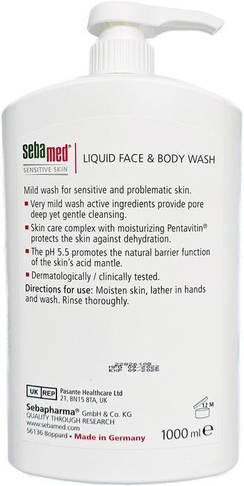 SEBAMED - Liquid Face & Body Wash Sensitive Skin 1000ml - HOME EXPRESS
