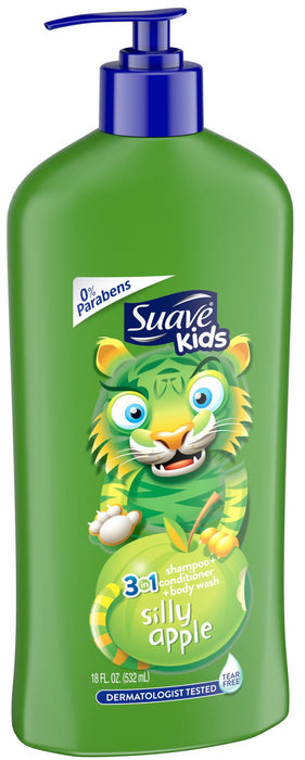 Suave - Kids 3 in 1 Shampoo Conditioner & Body Wash, Silly Apple 532ml - HOME EXPRESS